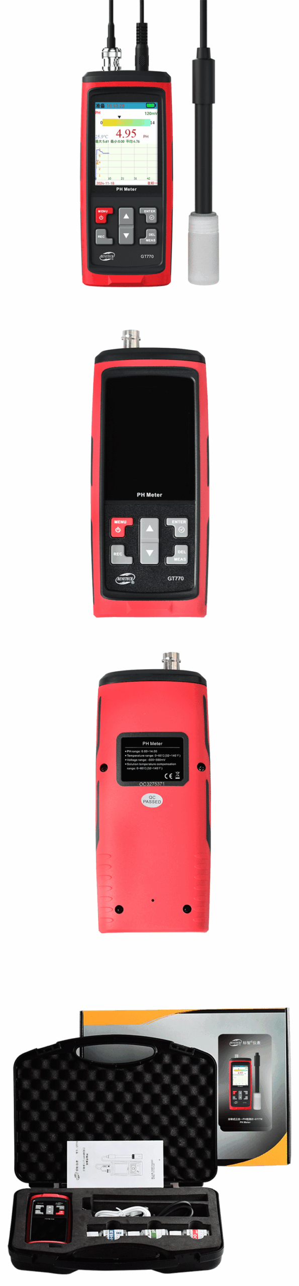 GT770 Portable pH / mV Meter Kit