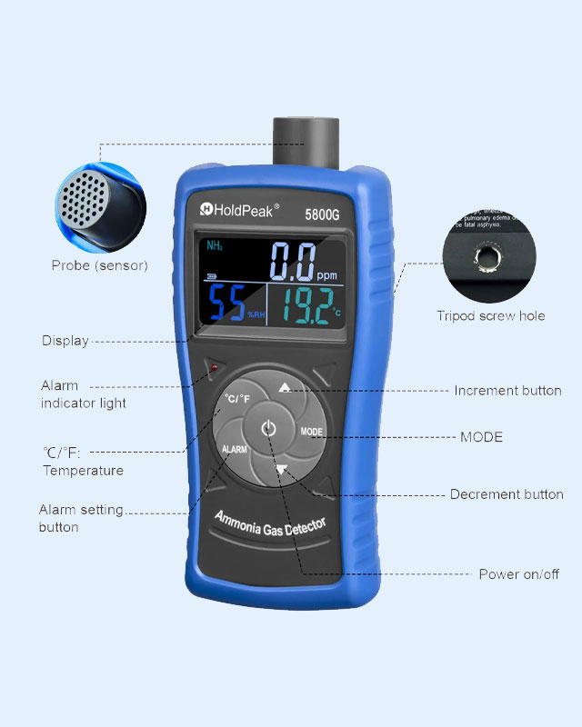 HP-5800G  Ammonia Gas Detector Tester Monitor for 0~100 PPM