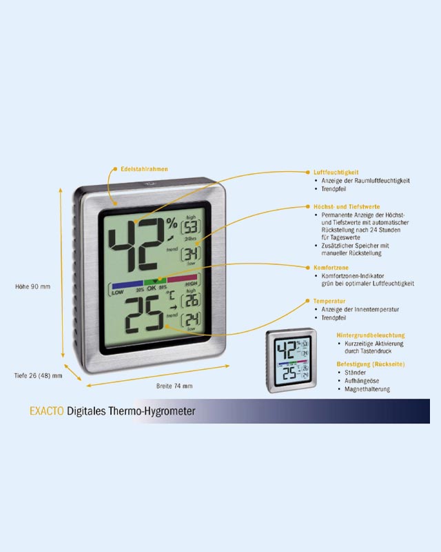 30.5047.54  Digital Thermo-Hygrometer EXACTO