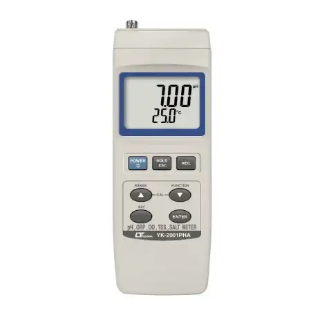 Lutron YK-2001PHA   جهاز محمول لقياس الحموضة والقلوية والتوصيلية الكهربية والملوحة والاملاح الكلية الذائبة والاكسجين الذائب والحرارة للمياه