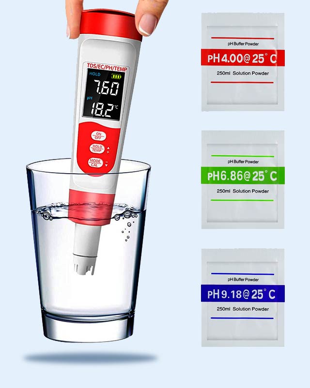 PH-300 pH Meter, Digital 4 in 1 PH EC TDS