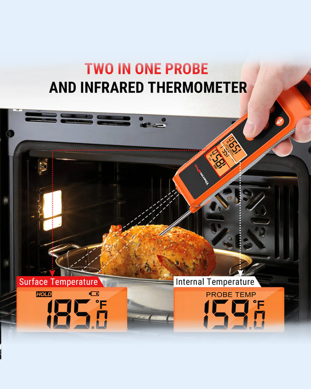 TP420 2-in-1 Instant Read Thermometer for Cooking, Infrared Thermometer