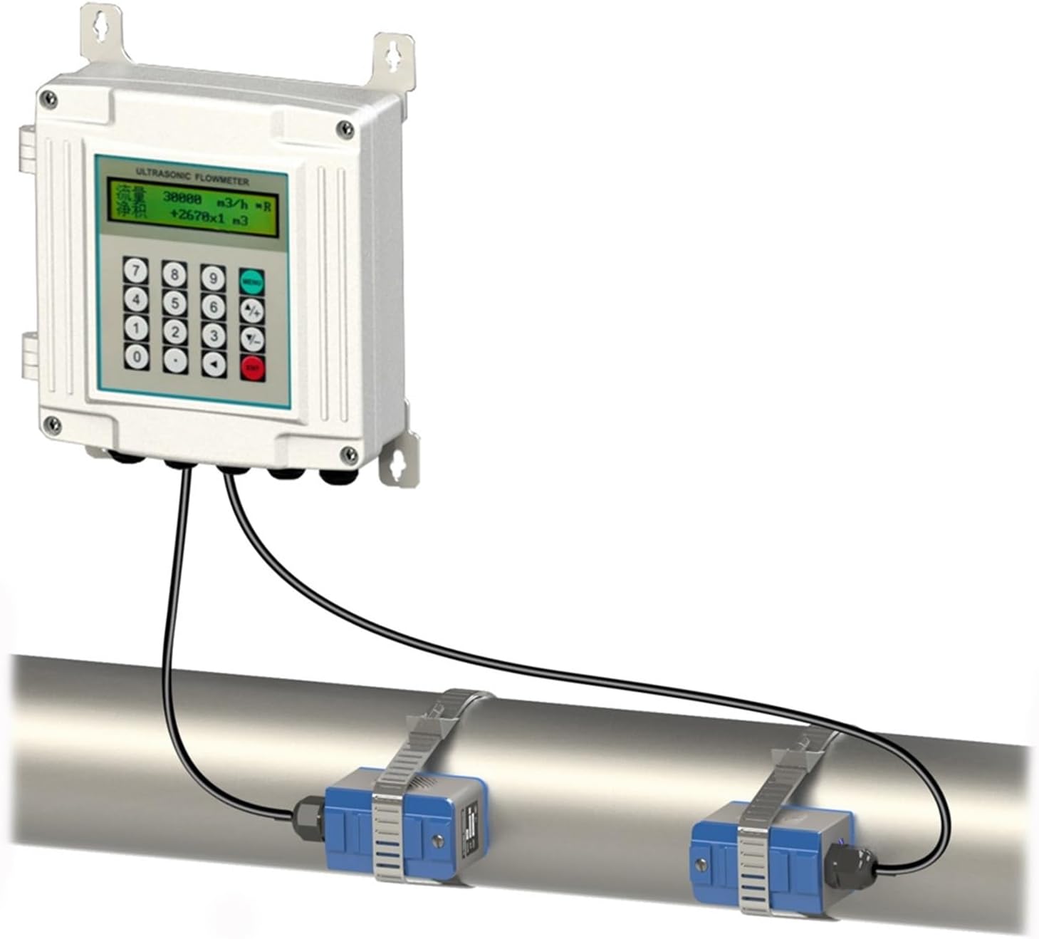 TUF-2000S Clamp-On Ultrasonic Water Flow Meter with TL-1 Sensor